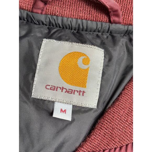 Carhartt WIP Jacket Mens Medium Burgundy Black Ashton Bomber Nylon Zip I016787 - Picture 3 of 12